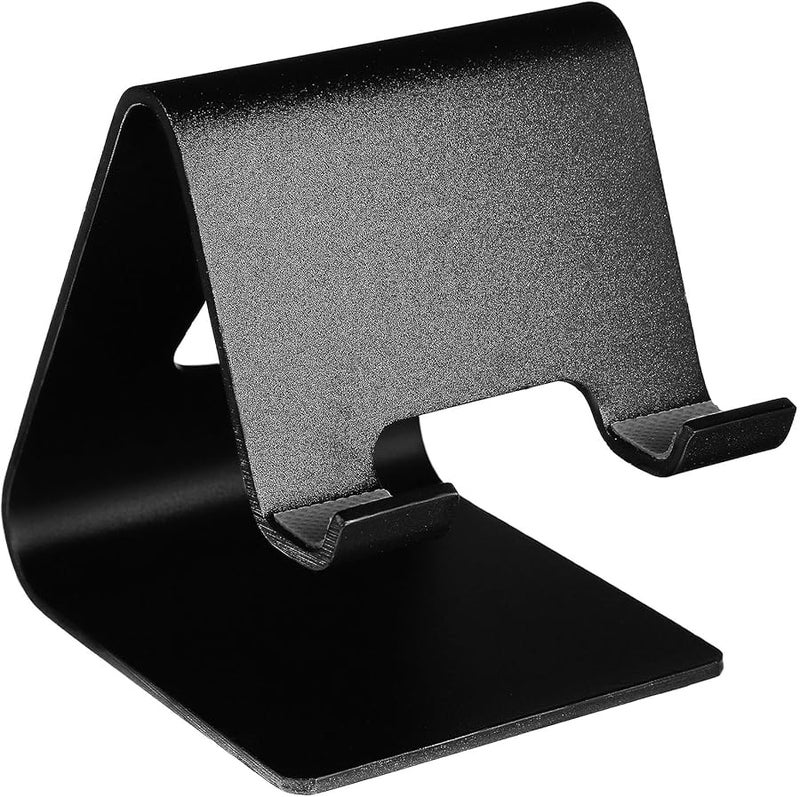 Aluminum Alloy Phone Stand 2 Pcs Black Mobile Holder Compatible with Smartphones for Desk Home Office - Image 1